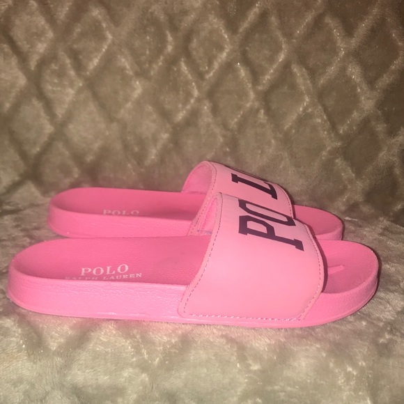 Pink Polo Ralph Lauren Slides | Poshmark